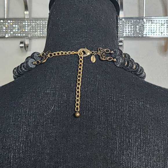 Chico's Vintage Black Lace Beads and Clear Rhinestone Double Strand 18" Necklace - Picture 10 of 17